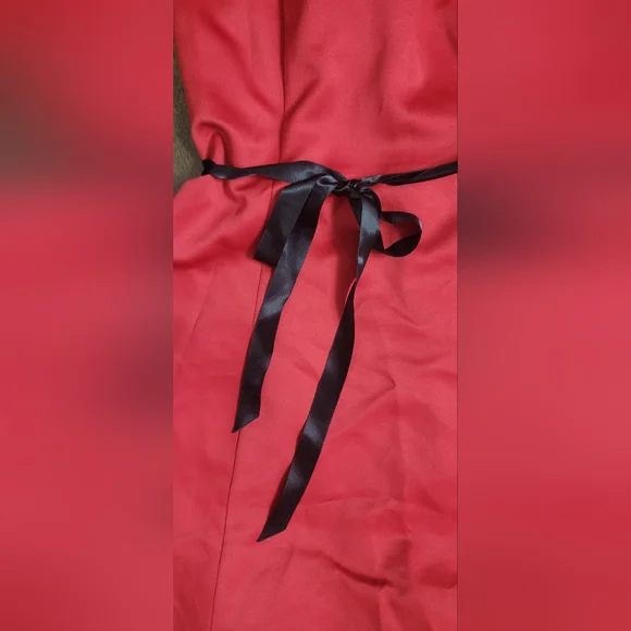 Beautiful Strapless red dress with black belt - Picture 8 of 11